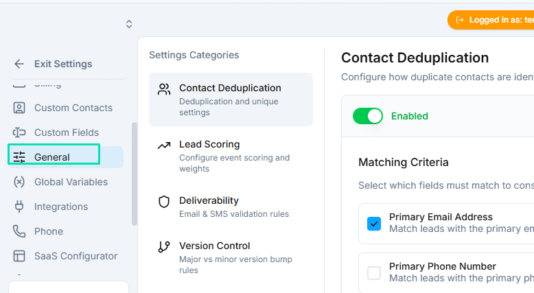 General Settings